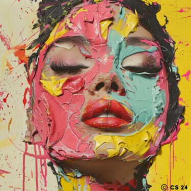 Картина под названием "ARTSY SPRING" - Claudia Sauter (Poptonicart), Подлинное произведение искусства, Цифровой коллаж