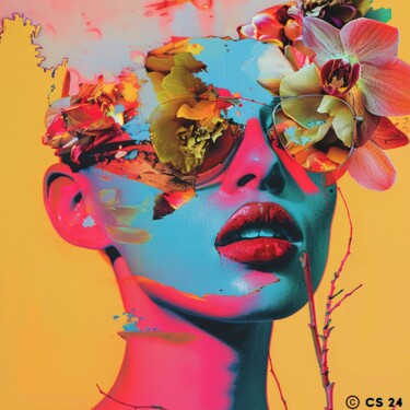 Painting titled "SPRING GLAMOUR" by Claudia Sauter (Poptonicart), Original Artwork, Digital Collage