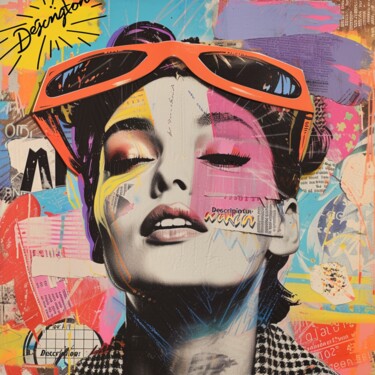 Painting titled "GRAPHIC STYLISH WOM…" by Claudia Sauter (Poptonicart), Original Artwork, Digital Collage