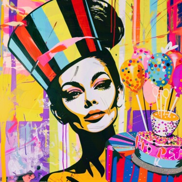 Malerei mit dem Titel "HAPPY BIRTHDAY 13" von Claudia Sauter (Poptonicart), Original-Kunstwerk, Digitale Collage
