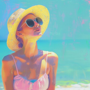 Painting titled "SUMMER VIBES" by Claudia Sauter (Poptonicart), Original Artwork, Acrylic