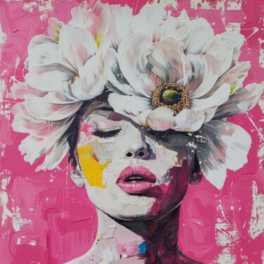 Painting titled "LILY WOMAN" by Claudia Sauter (Poptonicart), Original Artwork, Acrylic