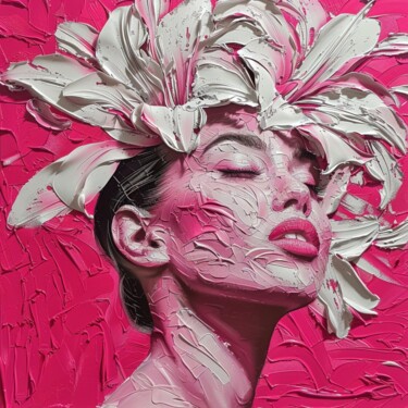 Painting titled "PINK LILY" by Claudia Sauter (Poptonicart), Original Artwork, Acrylic