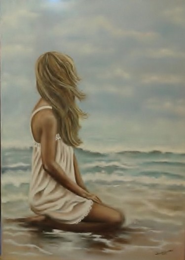 Painting titled "Donna" by Claudia Savoini, Original Artwork, Oil