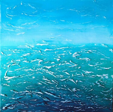 Painting titled "Sea breeze" by Claudia Stenzel, Original Artwork, Acrylic Mounted on Wood Stretcher frame