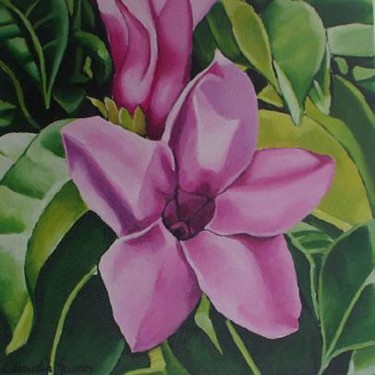 Malarstwo zatytułowany „flower” autorstwa Claudia Susan, Oryginalna praca, Olej