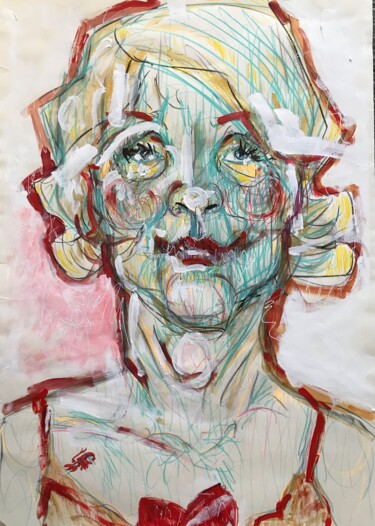Drawing titled "Marylin" by Claudia Zerbe, Original Artwork, Chalk