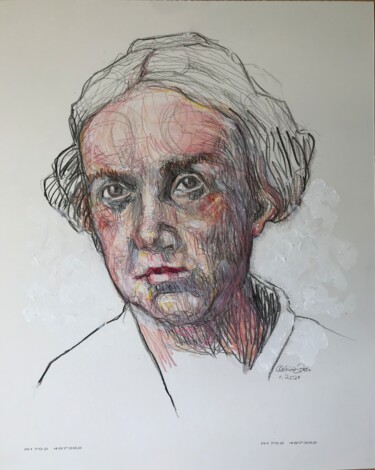 Рисунок под названием "Anblick einer Frau" - Claudia Zerbe, Подлинное произведение искусства, Цветные карандаши
