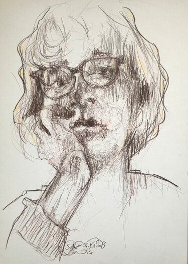 Рисунок под названием "Selbst" - Claudia Zerbe, Подлинное произведение искусства, Цветные карандаши