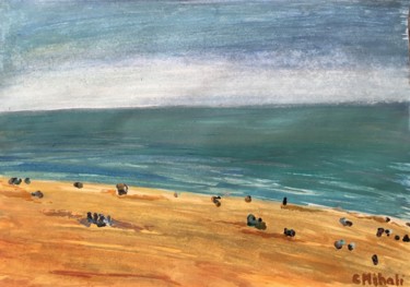 Painting titled "At the seaside" by Claudia Lorena Mihali, Original Artwork, Watercolor