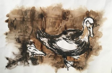 Painting titled "Quack" by Cláudia Pedro, Original Artwork, Ink