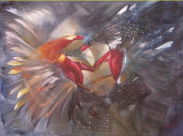 Pintura titulada "Gallos 310" por Alejandro Valdés Guanche, Obra de arte original