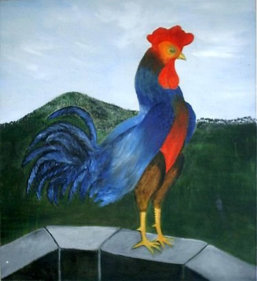 Pintura titulada "gallito" por Alejandro Valdés Guanche, Obra de arte original