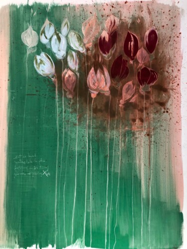 Schilderij getiteld "Art is dead - Trave…" door Claudie Baran, Origineel Kunstwerk, pigmenten Gemonteerd op Frame voor houte…
