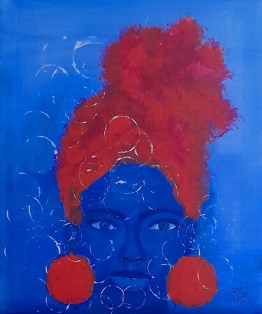 Painting titled "SÉRÉNITÉ" by Claudie Saintot, Original Artwork, Acrylic Mounted on Wood Stretcher frame