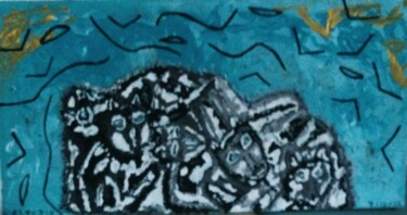 Peinture intitulée "Les loups dansent d…" par Claudie Savelli (CLAUDIE-SAVELLI-CLAUDIO), Œuvre d'art originale, Acrylique Mo…