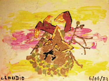Peinture intitulée "Flash le chat trône…" par Claudie Savelli (CLAUDIE-SAVELLI-CLAUDIO), Œuvre d'art originale, Acrylique Mo…
