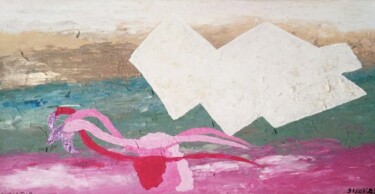 Painting titled "Or Blanc Des Salins…" by Claudie Savelli (CLAUDIE-SAVELLI-CLAUDIO), Original Artwork, Acrylic