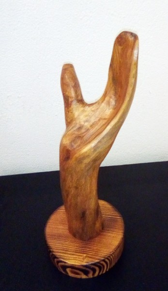 Sculpture intitulée ""la main tendue"" par Claudie Thedevuide, Œuvre d'art originale, Bois