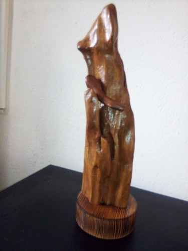 雕塑 标题为“"la vierge et l,enf…” 由Claudie Thedevuide, 原创艺术品, 木
