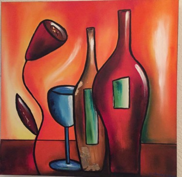 Painting titled "Alcool" by Claudie Thedevuide, Original Artwork, Oil
