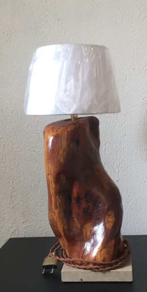 Sculpture titled "lampe  3" by Claudie Thedevuide, Original Artwork, Wood