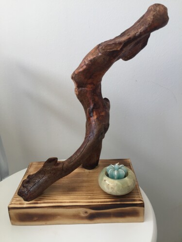 Skulptur mit dem Titel "bois flotté décorat…" von Claudie Thedevuide, Original-Kunstwerk, Holz