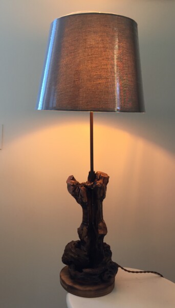 Sculpture titled "lampe sur pieds de…" by Claudie Thedevuide, Original Artwork, Wood