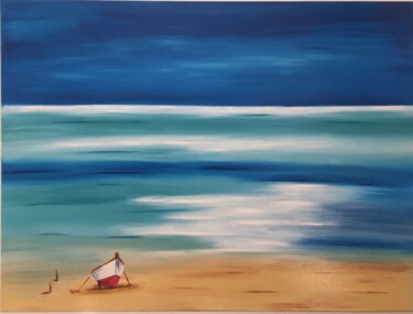 Peinture intitulée "mer émeraude" par Claudie Thedevuide, Œuvre d'art originale, Huile