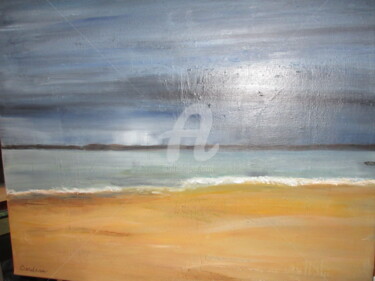 Painting titled "l'orage" by Claudine Bardeau, Original Artwork, Oil