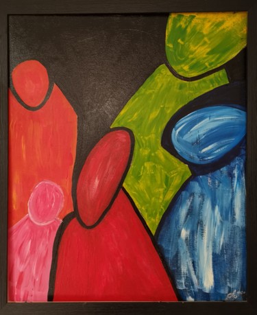 Painting titled "Attente" by Claudine Bas Genest Deglin, Original Artwork, Acrylic