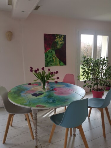 设计 标题为“Table Saint-Valentin” 由Claudine Bas Genest Deglin, 原创艺术品, 家具