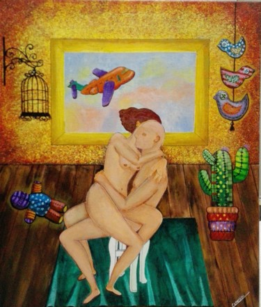Painting titled "Retazos" by Claudine Brantes, Original Artwork, Acrylic
