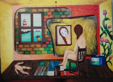 Painting titled "Acceptance II" by Claudine Brantes, Original Artwork, Acrylic