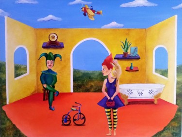 Ζωγραφική με τίτλο "Juego de la Vida" από Claudine Brantes, Αυθεντικά έργα τέχνης, Ακρυλικό