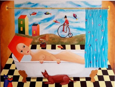 Peinture intitulée "Room 14" par Claudine Brantes, Œuvre d'art originale, Acrylique