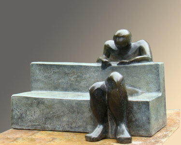 Sculpture titled "l'invitation" by Claudine Brusorio, Original Artwork, Metals