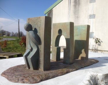 Sculpture titled "passage" by Claudine Brusorio, Original Artwork, Metals