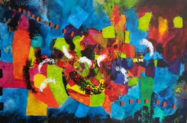 Painting titled "1505-150x100cm-300.…" by Claudine Chautagnat, Original Artwork, Acrylic