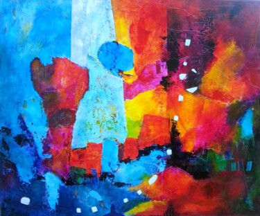 Painting titled "1450-   100x120cm" by Claudine Chautagnat, Original Artwork, Acrylic