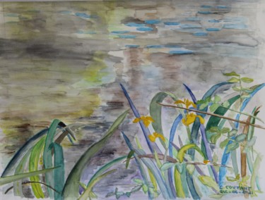 Peinture intitulée "Au bord de la riviè…" par Claudine Coutant, Œuvre d'art originale, Aquarelle