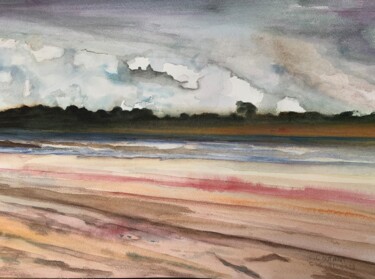 Painting titled "Storm 1" by Claudine Coutant, Original Artwork, Watercolor