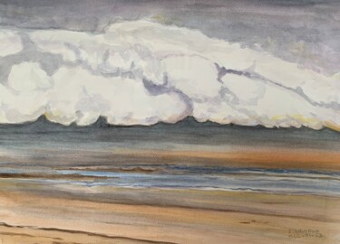 Painting titled "Storm 2" by Claudine Coutant, Original Artwork, Watercolor