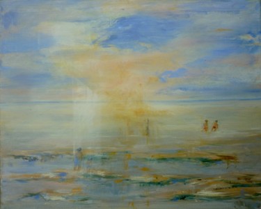 Peinture intitulée "Douceur marine" par Claudine Fasan, Œuvre d'art originale, Huile