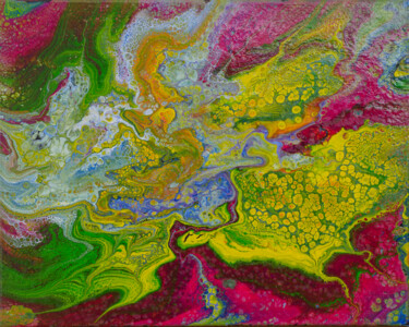 Painting titled "Flux vibrant" by Claudine Geraci, Original Artwork, Acrylic