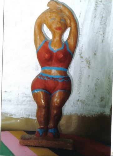 Peinture intitulée "sculpture une femme…" par Claudine Gix, Œuvre d'art originale
