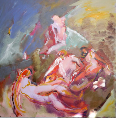 Peinture intitulée "0820-17-ciel-de-pal…" par Claudine Gregoire, Œuvre d'art originale