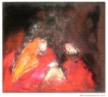 Painting titled "TRIANGLE ROUGE 135x…" by Claudine Gregoire, Original Artwork