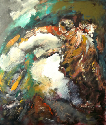 Peinture intitulée "0784-17-bras-tendus…" par Claudine Gregoire, Œuvre d'art originale