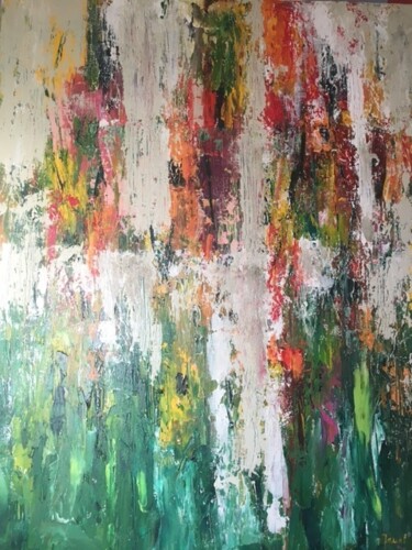 Картина под названием "Retour du printemps" - Claudine Janel, Подлинное произведение искусства, Акрил Установлен на Деревянн…